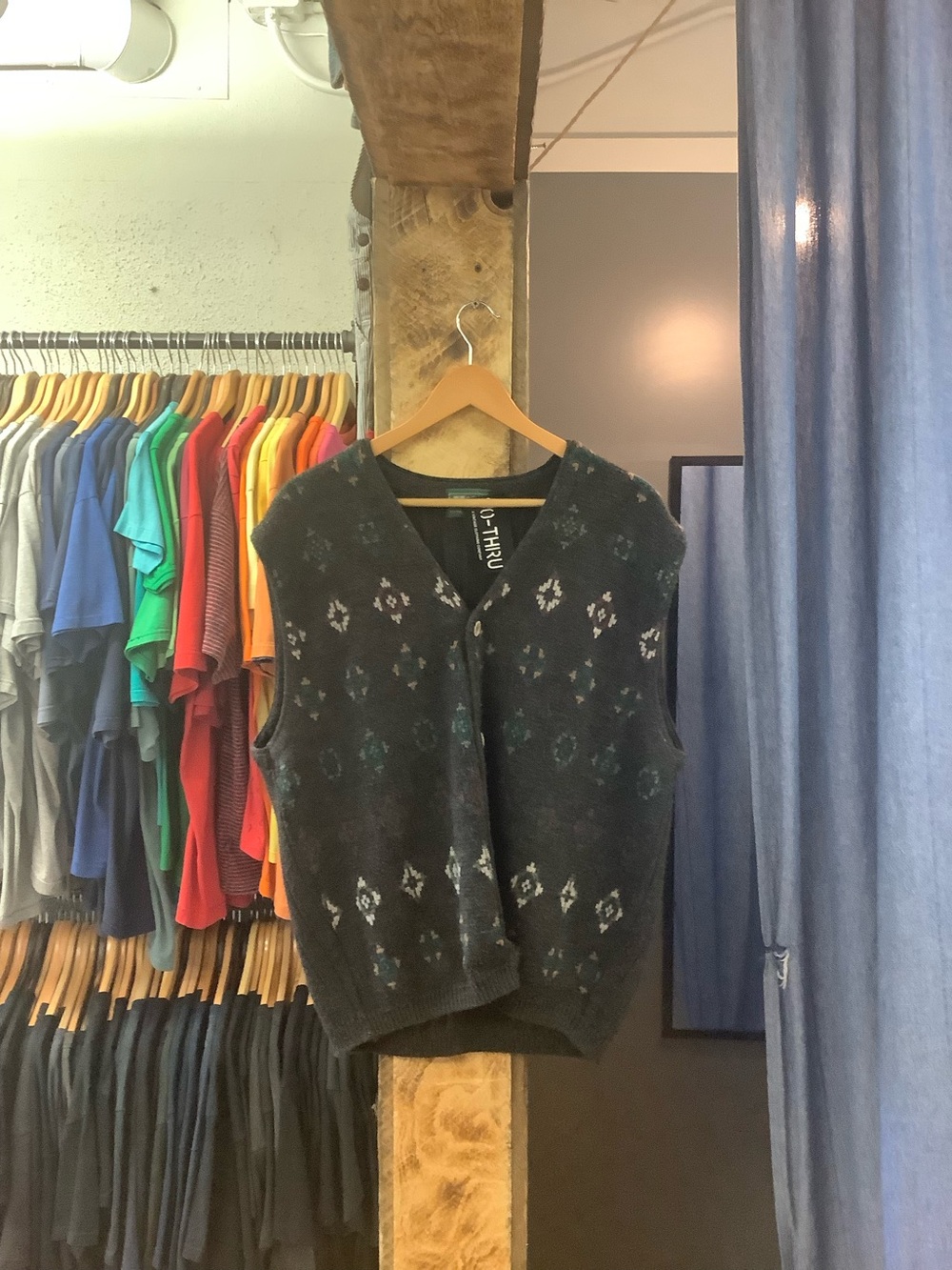 Vintage TT & Co Brown Patterned knitted Vest